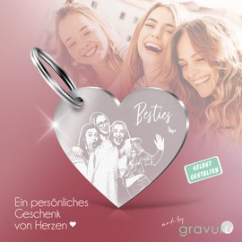 Chrisck Design Heart-Shaped Acrylic Keyring, Partner Love Gift, Mother's Day / Father's Day Gift Idea, for Girlfriend / Siblings [Customisable]