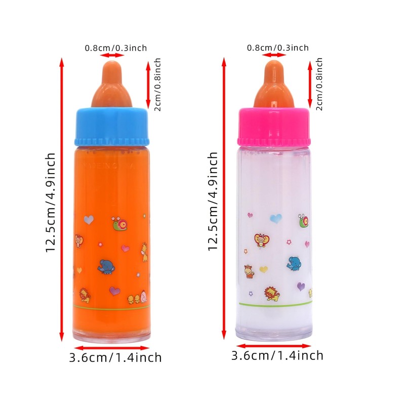 Doll Disappearing Liquid Bottles Set, 2 Pack, 4.9 Inch, White
