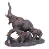 StealStreet SS-G-54138 Polyresin Gray Big Elephant & Two Baby Elephants Figurine, 10"