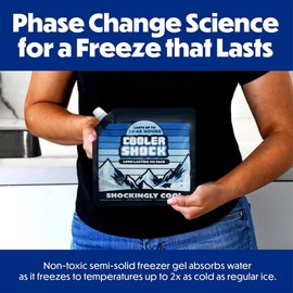 Cooler Shock Ice Packs for Cooler - Long Lasting, Reusable Freezer Packs for Coolers, Camping Gear, Fishing, Road Trips, Beach Must Haves, Medium