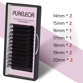 Easy Fan Lashes 0.05 D Curl Mixed Tray 14-20mm 2D-20D Volume Eyelash Extensions Easy Fanning Russian Lashes Individual Lash Extension（0.05-mix14-20mm）