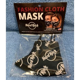 Hard Rock® Logo Black & White Fashion Cloth Face Mask - Brand New!