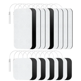 TENS Unit Replacement Pads, Nursal Reusable Self-Adhesive Electrodes Pads 20 Packs 2x2” 2x4”, Latex Free Pigtail TENS Pads, Compatible with TENS 7000, AUVON TENS, Etekcity, Nicwell Care Tens