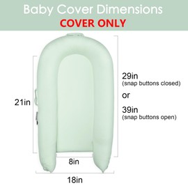 MEXXI Organic Replacement Cover with Waterproof Pad | Premium Quality Spare Cover Certified Organic Cotton | Protects Against leaks | [Fits Dockatot Deluxe + Docks] (Cover Only) (Pistacho Green)