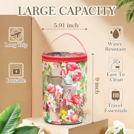 JioJio Chan Flamingo Gifts Beach Bag, Clear Makeup Pouch with Zipper, Travel Toiletry Pouch for Travel Size Toiletries, Clear Cosmetic Bag for Sunscreen, Beach Essentials for Women