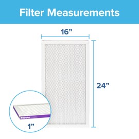 Filtrete 16x24x1 AC Furnace Air Filter, MERV 12, MPR 1500, CERTIFIED asthma & allergy friendly, 3 Month Pleated 1-Inch Electrostatic Air Cleaning Filter, 6-Pack (Actual Size 15.81x23.81x0.78 in)