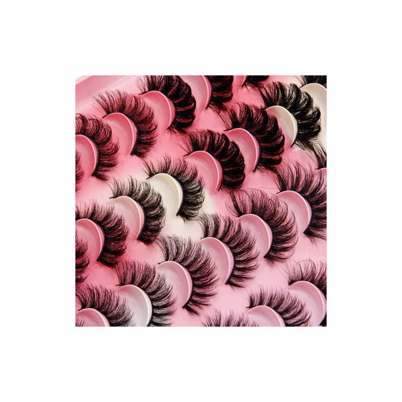 False Eyelashes Dramatic Fluffy 6D Mink Lashes - 20 Pairs