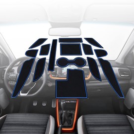 BIXUAN Stonic Rubber Mat Compatible with Kia Stonic 2018-2021 2022 2023 2024 Non-Slip Cup Holder Mats Car Dashboard Accessories Centre Console Door Groove Mat Pack of 15