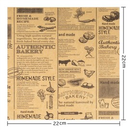 Deli Papierblätter, 100 Blatt Sandwich Wrap Papier 22 * 22cm, Einweg-Lebensmittelverpackungspapier für Sandwich, Pommes Frites, Burger, Kuchen usw