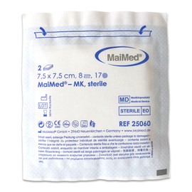 Saxomed Mullkompressen 7,5x7,5 cm steril 8 Lagen 50 Stück - sterile Kompressen Wundauflage nicht haftend - Wundkompressen zur äußeren Wundversorgung Blutabsorbtion und Sekretaufnahme