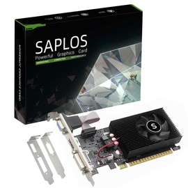 SAPLOS Geforce GT 730 Graphics Cards, 4GB DDR3 128-bit, VGA DVI HDMI, Low Profile Video Card PC, Gaming GPU, Desktop Computer, Low Power, not for Win 11