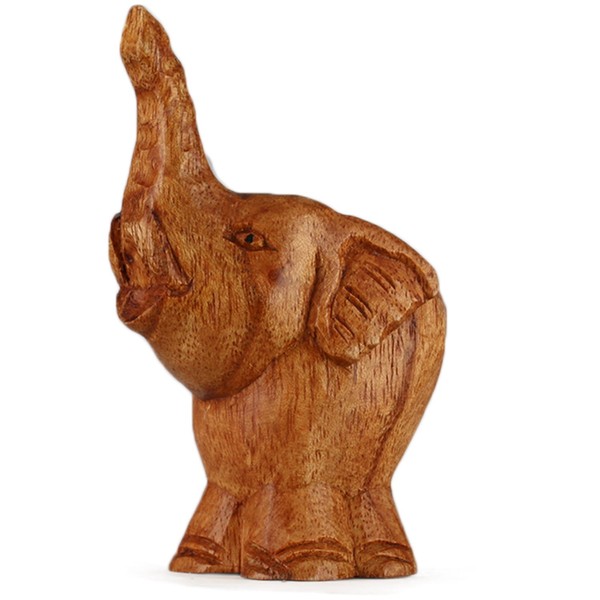 ART-CRAFT Wooden Elephant Carving Suar Wood 9 cm