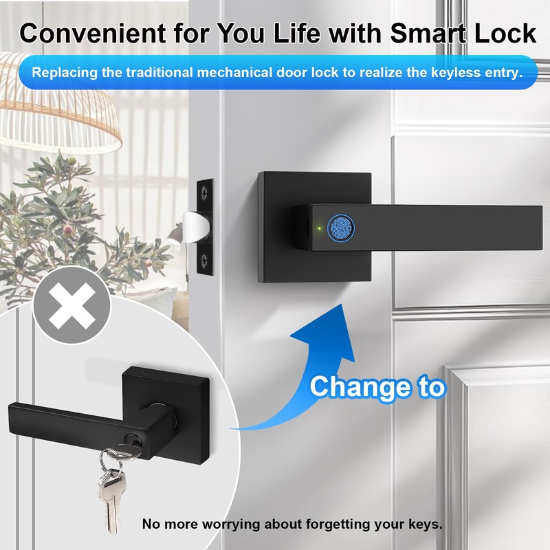 KNOBWELL Smart Fingerprint Door Lock with Biometric Keyless Entry -