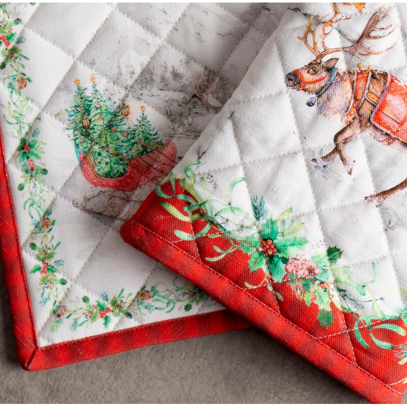Maison d' Hermine Oven Mitt + Pot Holder 100% Cotton