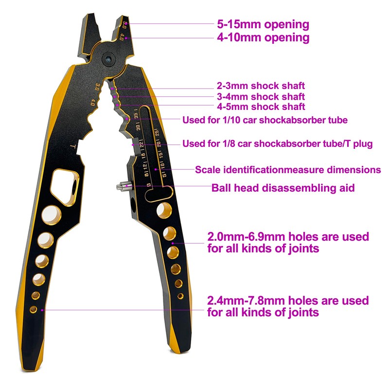 RC Shock Pliers Metal Multifunction Shock Absorber Pliers Rod Ball