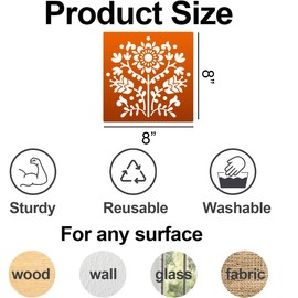 Talavera Stencil Reusable Tile Stencil 8inch Floral Folk Mexican Stencils for Painting on Wall Floor Furniture Wood Home Decor