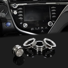 TOMALL Bling AC Knob Cover Compatible with Toyota Camry 2018 2019 2020 Center Console AC Air Conditioning Knob Button Cover Climate Control Button Trim Sound Volume Audio Cap Function Cover Decoration