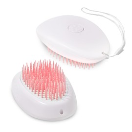 Fur Magic Self Cleaning Pet Brush, Grooming Slicker Brush for Deshedding, Dog and Cat Comb for Short and Medium Hair, Massage and Bath Brush, Pink