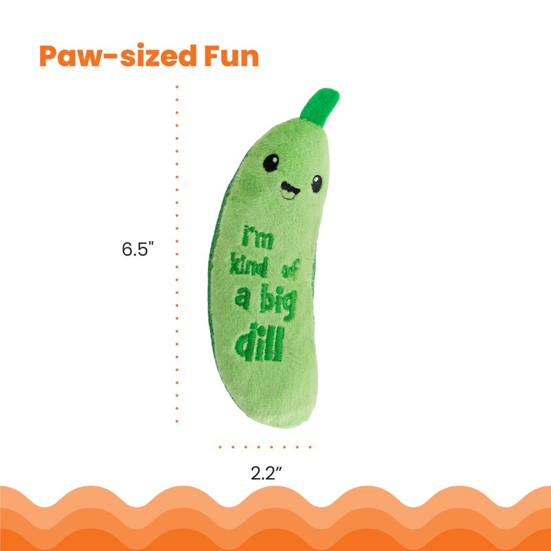 Catstages Crunchy Pickle Kicker Toy with Catnip and Dental Mesh,