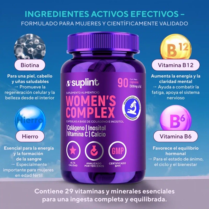 Multivitamnico Mujer Con Colgeno Y Biotina 90 Cpsulas Sin Sabor