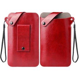 DFV mobile - Holder Ultra Lightweight Belt Case with Snap Fastener for Media-Droid Imperius Aero Slim MT7014 - Red