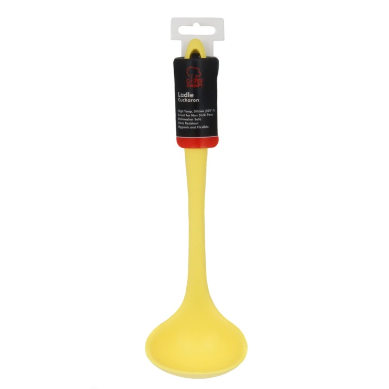 Chef Craft Premium Silicone Cooking Ladle, 11.25 inch, Yellow