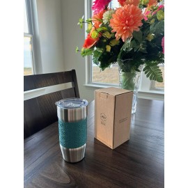 Princess House Teal Stainless Steel Insulated 18oz Tumbler #5796 New in box.