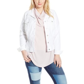 Jessica Simpson Women's Plus Size Pixie Denim Jacket White, 3X