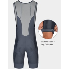 Przewalski Men’s 3D Padded Cycling Bike Bib Shorts, Bicycle Biking Bib Shorts (Gray, X-Large)