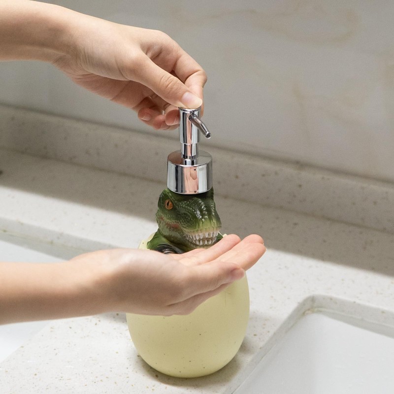 BUNCHBRAVO Dinosaur Egg Soap Dispenser | 19oz Vinyl Hand Soap