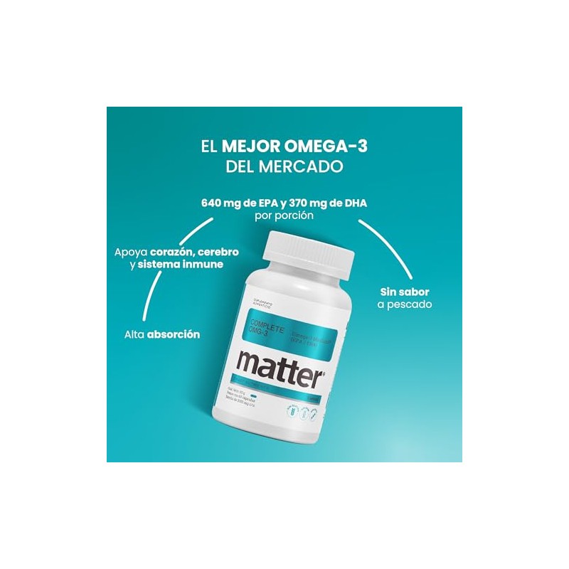 Matter Complete OMG-3, Aceite de Pescado con Omega 3 MaxSimil,