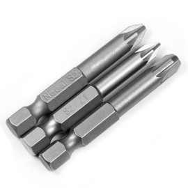 Utoolmart Pozidriv Screwdriver Bits, PZ1+PZ2+PZ3 Pozidriv Head Screw Driver Bit, with 1/4 Inch Hex Shank, 50mm Length S2 Steel Screw Driver Kit Tools, for Repair Work, 1 Set