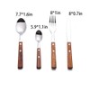 Forks and Spoons Silverware Set, HAPPY KIT Wooden Handle Flatware