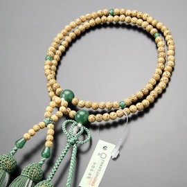 念珠 Dot Comme Des 浄土真宗 Buddha Mala Bead Women's 8 Dimension Star Moon Bodhi Pipal Jade Green Silk 2 Colors Tassels Fighters 念珠 念誦 108 Ball Kyoto Double Wheel 門徒 Jade Indian Jade Eight dimensions 102780019 Mala Bag Gift.