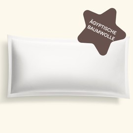 Amqua Mako Satin Egyptian Cotton Cushion Cover 40 x 80 cm White