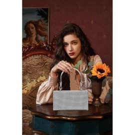 Rhinestone Purse for Women Sparkly Clutch Handbag Silver Purses Evening Luxury Bags for Party Prom