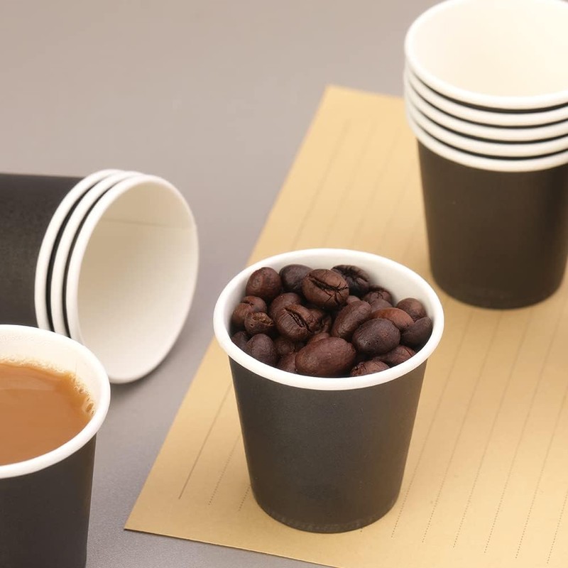 Huaiid 200 Count 3 oz Small Paper Cups, Black Disposable