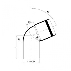 PoloPlast Polo Kal XS Elbow DN 50, 67.5 Degrees