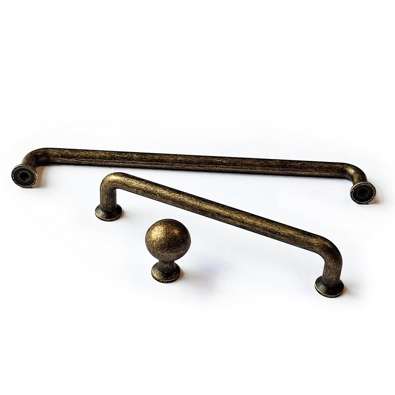 French Furniture Fittings Set of 6 Deep Antique Brass Kitchen
