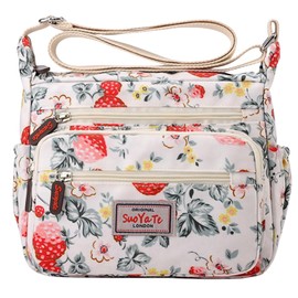 FAVORTALK Nylon Crossbody Bags for Women Multi Pockets - Handbags & Shoulder Bag Travel Cross Body with Adjustable Removable Strap 3 Layer Handbag Multiple Compartments Fashion Satchel Purse - B36227