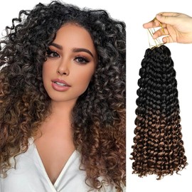 BECUS 3 Packs Gogo Curl Crochet Braids Hair Extensions for Black Women Jamaican Bounce Crochet Hair Curl Crochet Synthetic Hair Extensions 24 Root/Pack(14" #1B/30)
