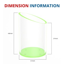 KOTEMON Pen Holder for Desk Organizer, Acrylic Makeup Brush Organizer Sanitizer Holder Pen and Pencil Holder for Office, Home, School, Neon Green