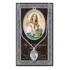 St Dymphna Pendant Medal Pewter on 18 inch Stainless Chain