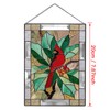 Cardinal Stained Window Panel Glass Window Hanging For Wall Decoration