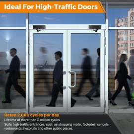 BEAMNOVA Extra Heavy Duty Automatic Door Closer Commercial Self Closing Gate Universal Hardware Slow Door Closer No Slam for Interior Exterior Doors with Bracket Cover Installation Template, Black