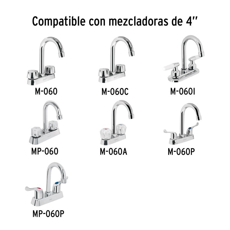 Foset Cuello tipo bar para mezcladora, Acero inoxidable, Encimera, Classic,