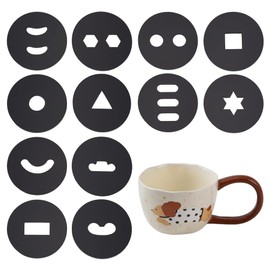 FINGERINSPIRE 12Pcs Handle Pattern Disc for Extruder Pottery Tool 56.5mm Flat Round Acrylic Clay Handle Setter Black Hand-Held Clay Extruder Plates for Sculpting and Crafting Clay Extruder Gun