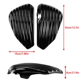 XLTOK ABS Plastic Side Covers Panel Left Battery Cover and Right Oil Tank Side Covers Fits For Harley Davidson Sportster Models 2004-2013 XL883 1200 X48 Black