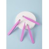 Mini Oval Slant and Point Combo Tweezers (Pink, Set of