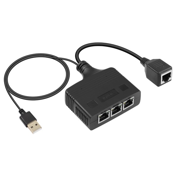 SinLoon Gigabit RJ45 Network Splitter Adapter, 1 to 3 Ethernet